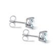 BOUCLES D'OREILLES EN OR BLANC AVEC AIGUES-MARINES TAILLE TRILLION - BOUCLES D'OREILLES EN AIGUE-MARINE - BOUCLES D'OREILLES