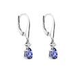 BOUCLES D'OREILLE PENDANTES EN OR BLANC ET TANZANITES - BOUCLES D’OREILLES EN TANZANITE - BOUCLES D'OREILLES