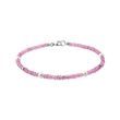 PINK SAPPHIRE BRACELET WITH PEARLS IN WHITE GOLD - MINERAL BRACELETS - BRACELETS
