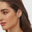 EMERALD AND DIAMOND OVAL EARRINGS IN WHITE GOLD - EMERALD EARRINGS - EARRINGS