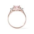 Ring with a Shiny Morganite and Brilliants in Rose Gold