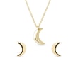 CRESCENT MOON PENDANT AND EARRING SET IN YELLOW GOLD - JEWELRY SETS - FINE JEWELRY