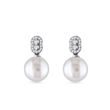 PEARL AND DIAMOND WHITE GOLD EARRINGS - PEARL EARRINGS - PEARL JEWELLERY