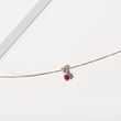 RUBINHALSKETTE AUS 14-KARÄTIGEM ROSÉGOLD MIT DIAMANT - KETTEN MIT RUBIN - KETTEN