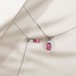 PINK TOURMALINE AND DIAMOND NECKLACE IN WHITE GOLD - TOURMALINE NECKLACES - 