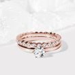 SET OF ENGAGEMENT AND WEDDING RING IN ROSE GOLD - ENGAGEMENT AND WEDDING MATCHING SETS - ENGAGEMENT RINGS