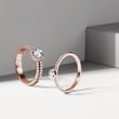BEZEL-SET DIAMOND ENGAGEMENT RING IN ROSE GOLD - ENGAGEMENT DIAMOND RINGS - 