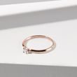 Rose Gold Ring with a White Diamond