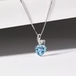 HEART-SHAPED TOPAZ AND DIAMOND NECKLACE IN WHITE GOLD - TOPAZ NECKLACES - NECKLACES