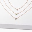 GREEN DIAMOND NECKLACE IN 14K ROSE GOLD - DIAMOND NECKLACES - NECKLACES
