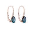 BOUCLES D'OREILLES EN OR ROSE AVEC TOPAZES ET DIAMANTS - BOUCLES D'OREILLES EN TOPAZE - BOUCLES D'OREILLES