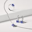 COLLIER EN OR BLANC AVEC DIAMANT ET TANZANITE - COLLIERS