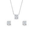 DIAMOND NECKLACE AND EARRING SET IN WHITE GOLD - DIAMOND SETS - FINE JEWELRY