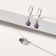 PURPLE AMETHYST AND DIAMOND WHITE GOLD EARRINGS - AMETHYST EARRINGS - EARRINGS