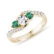 DIAMOND RING WITH EMERALDS IN GOLD - EMERALD RINGS{% if category.pathNames[0] != product.category.name %} - {% endif %}