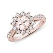 ROSÉGOLDRING MIT RUNDEM MORGANIT UND DIAMANTEN - RINGE MORGANIT - RINGE