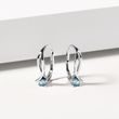 BOUCLES D'OREILLES EN OR BLANC 14 CARATS AVEC TOPAZES - BOUCLES D'OREILLES EN TOPAZE - BOUCLES D'OREILLES