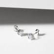 PUCES D'OREILLE EN OR BLANC AVEC DIAMANT 1 CT - PUCES D'OREILLES EN DIAMANT - BOUCLES D'OREILLES