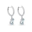 BOUCLES D'OREILLES D'OR BLANC AVEC AIGUES-MARINES ET DIAMANTS - BOUCLES D'OREILLES EN AIGUE-MARINE - BOUCLES D'OREILLES