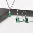 EMERALD AND DIAMOND PENDANT IN 14KT GOLD - EMERALD NECKLACES - 