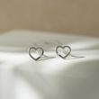 DIAMOND HEART EARRINGS IN WHITE GOLD - DIAMOND STUD EARRINGS - EARRINGS