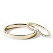 GOLD WEDDING RING SET WITH DIAMOND CHEVRON RING - YELLOW GOLD WEDDING SETS - WEDDING RINGS