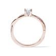 ROSE GOLD RING WITH A CENTRAL WHITE DIAMOND - DIAMOND ENGAGEMENT RINGS - ENGAGEMENT RINGS