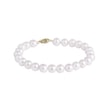 WHITE FRESHWATER PEARL BRACELET IN YELLOW GOLD - PEARL BRACELETS - PEARL JEWELLERY