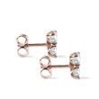 PUCES D'OREILLES EN OR ROSE AVEC DIAMANTS BLANCS - PUCES D'OREILLES EN DIAMANT - BOUCLES D'OREILLES