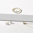 FOUR-LEAF CLOVER DIAMOND RING IN 14K YELLOW GOLD - DIAMOND ENGAGEMENT RINGS - ENGAGEMENT RINGS