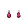 WHITE GOLD DROP EARRINGS WITH RUBIES AND DIAMONDS - RUBY EARRINGS - EARRINGS