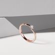 RING IN 14K ROSE GOLD WITH BRILLIANT - SOLITAIRE ENGAGEMENT RINGS - ENGAGEMENT RINGS