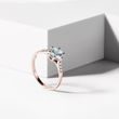 Luxuriöser Ring aus Roségold mit Aquamarin und Diamanten