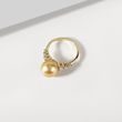 BAGUE EN OR JAUNE, PERLE DU PACIFIQUE SUD ET DIAMANTS - BAGUES EN PERLES - PERLES
