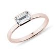 EMERALD CUT DIAMOND RING IN ROSE GOLD - RINGS WITH LAB-GROWN DIAMONDS - ENGAGEMENT RINGS