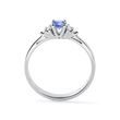 TANZANITE AND DIAMOND RING IN 14K WHITE GOLD - TANZANITE RINGS - RINGS
