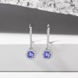 BOUCLES D'OREILLES DELUXE EN OR BLANC AVEC TANZANITES ET DIAMANTS - BOUCLES D’OREILLES EN TANZANITE - BOUCLES D'OREILLES