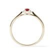 GOLD ENGAGEMENT RING WITH RUBY AND DIAMONDS - RUBY RINGS - 