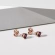 Studs in Rose Gold with Rhodolite