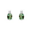 BOUCLES D'OREILLES EN OR BLANC AVEC TOURMALINE VERTE ET DIAMANTS - BOUCLES D'OREILLES EN TOURMALINE - BOUCLES D'OREILLES