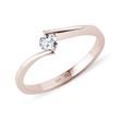 BAGUE MINIMALISTE EN OR ROSE AVEC DIAMANT - SOLITAIRES - BAGUES DE FIANÇAILLES