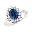 RING WITH SAPPHIRE AND BRILLIANTS IN WHITE GOLD - SAPPHIRE RINGS - RINGS