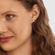 BOUCLES D'OREILLES EN OR ROSE ET DIAMANTS TAILLE POIRE - PUCES D'OREILLES EN DIAMANT - BOUCLES D'OREILLES