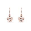 BOUCLES D'OREILLES EN OR ROSE MOTIF FLEUR POUR ENFANTS AVEC DIAMANTS - BOUCLES D'OREILLES POUR ENFANTS - BOUCLES D'OREILLES