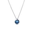 COLLIER EN OR BLANC AVEC TOPAZE CENTRALE LONDON BLUE - COLLIERS AVEC TOPAZE - COLLIERS