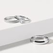 STARDUST AND GLOSSY FINISH WEDDING RING SET IN WHITE GOLD - WHITE GOLD WEDDING SETS - WEDDING RINGS