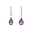 OHRRINGE MIT AMETHYST UND BRILLANTEN IN WEISSGOLD - OHRRINGE AMETHYST - OHRRINGE