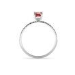 EMERALD TOURMALINE AND DIAMOND RING IN WHITE GOLD - TOURMALINE RINGS - RINGS