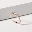 ASYMMETRIC RING WITH A DIAMOND IN PINK GOLD - SOLITAIRE ENGAGEMENT RINGS - 