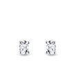 BOUCLES D'OREILLES EN OR BLANC ET DIAMANTS TAILLE OVALE - PUCES D'OREILLES EN DIAMANT - BOUCLES D'OREILLES